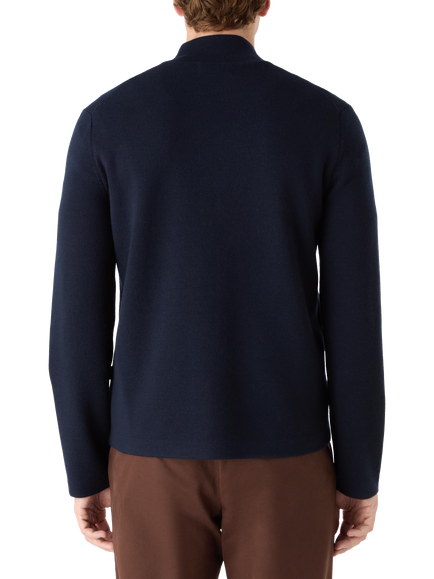 Oliver Sweeney Garstang Full Zip Merino Wool Cardigan - view 2, Navy