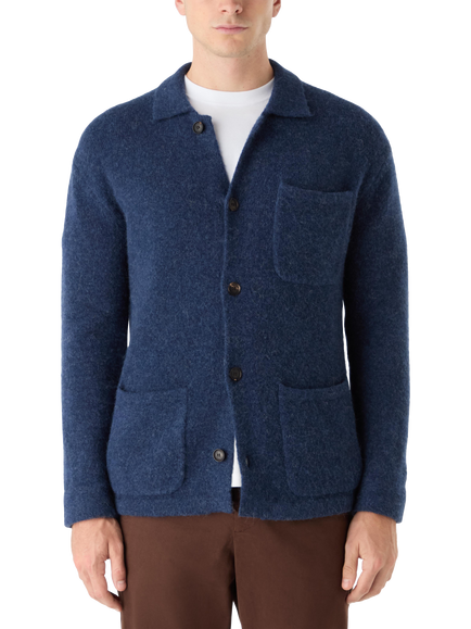 Oliver Sweeney Heywood Wool Blend Overshirt, Navy, Navy