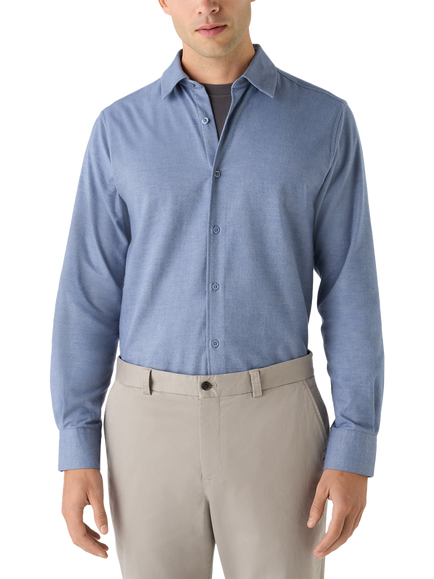 Oliver Sweeney Barnham Soft Cotton Long Sleeve Shirt, Denim