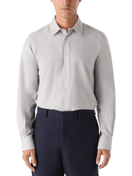 Oliver Sweeney Barnham Soft Cotton Long Sleeve Shirt, Light Grey
