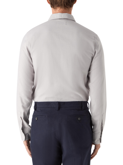 Oliver Sweeney Barnham Soft Cotton Long Sleeve Shirt - view 2, Light Grey