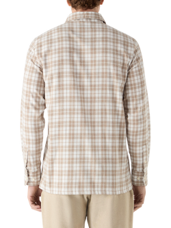 Oliver Sweeney Barnham Soft Cotton Long Sleeve Check Shirt, Sand - view 2, Sand