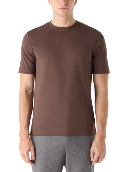 Oliver Sweeney Palmela Cotton Double Knit Jersey T-Shirt, Chocolate