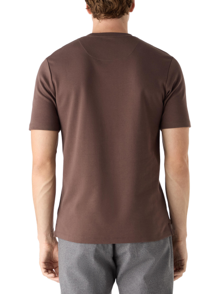 Oliver Sweeney Palmela Cotton Double Knit Jersey T-Shirt - view 2, Chocolate
