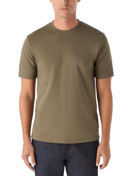 Oliver Sweeney Palmela Cotton Double Knit Jersey T-Shirt, Olive