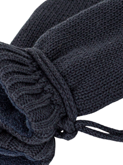 Petit Bateau Kids' Cotton Fleece Mittens, Smoking - view 2, Smoking