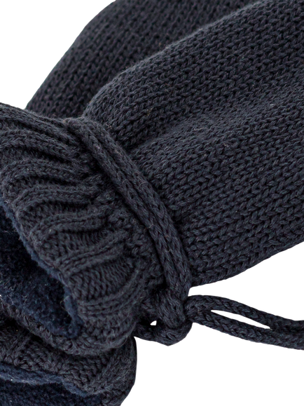 Petit Bateau Kids' Cotton Fleece Mittens, Smoking - view 2, Smoking