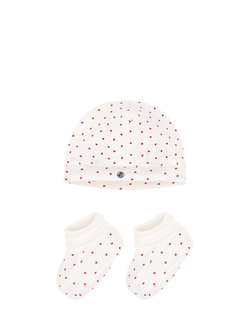 Petit Bateau Baby Hat & Booties Set, Multi, Multi