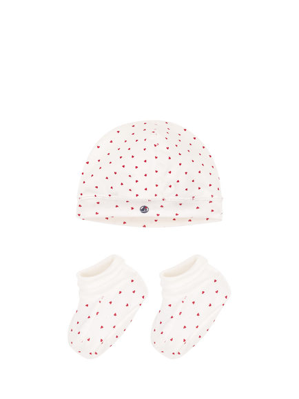 Petit Bateau Baby Hat & Booties Set, Multi, Multi