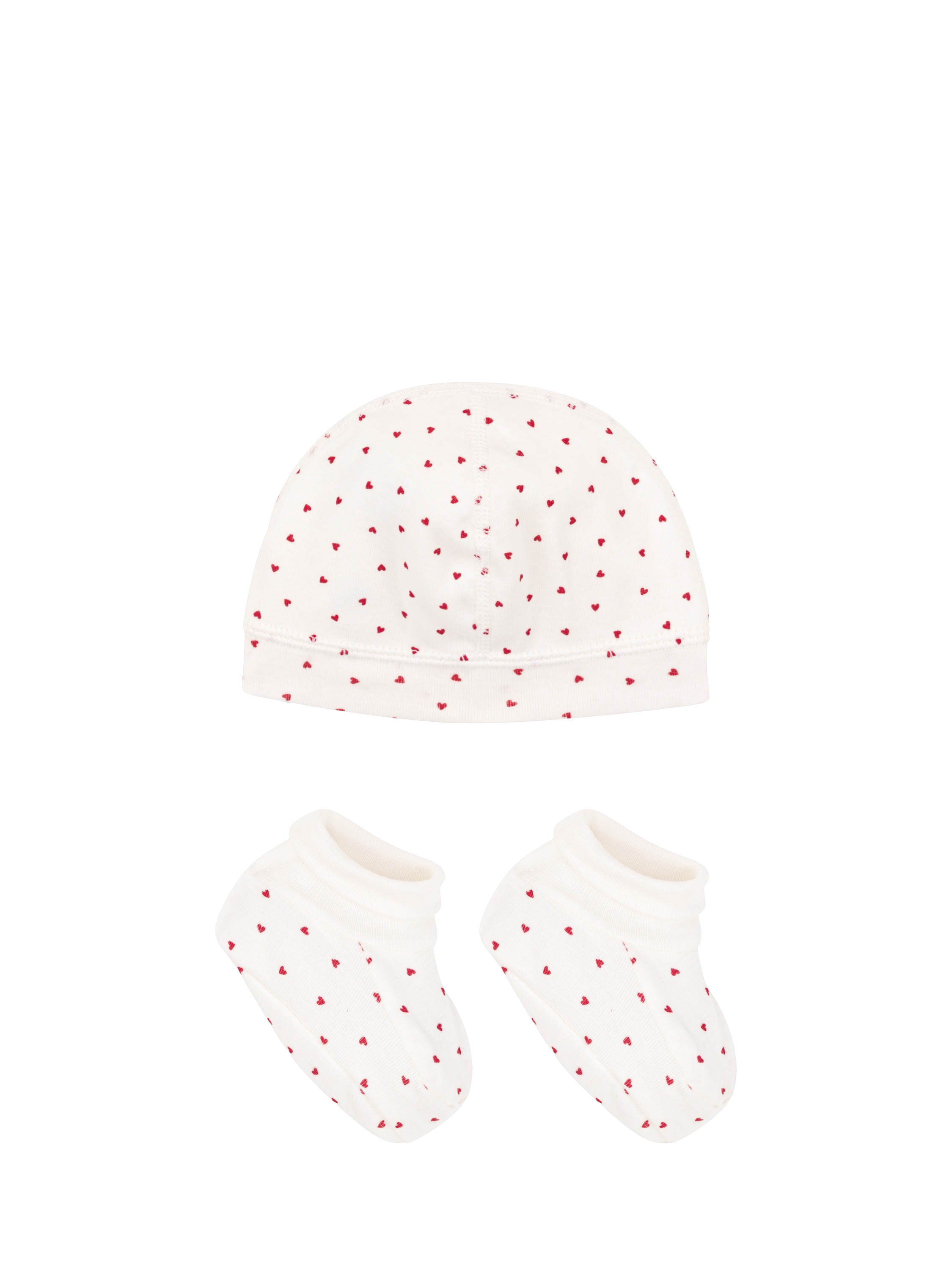 Product image 2 of 3, which shows Petit Bateau Baby Hat & Booties Set, Multi, 3 months