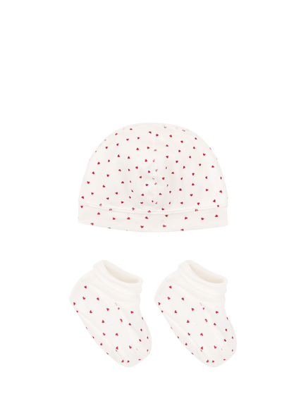 Petit Bateau Baby Hat & Booties Set, Multi - view 2, Multi