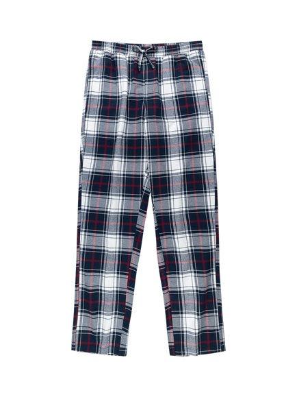 Panos Emporio Cotton Check Pyjama Bottoms - view 2, Cream