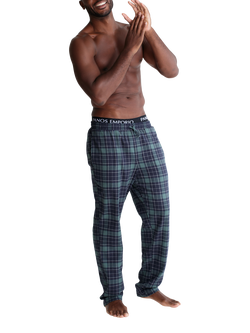 Panos Emporio Cotton Check Pyjama Bottoms - view 2, Green