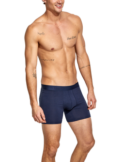 Panos Emporio Bamboo Blend Boxer Shorts, Pack of 3, Mixed Blue - view 2, Mixed Blue