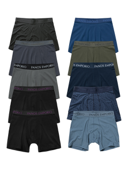 Panos Emporio Bamboo Blend Boxer Shorts, Pack of 10, Multi, Multi