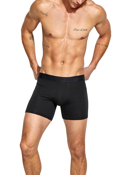 Panos Emporio Bamboo Blend Boxer Shorts, Pack of 3, Mixed Green/Grey - view 2, Mixed Green/Grey