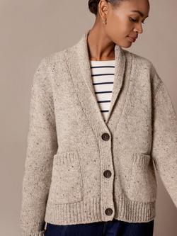 Celtic & Co. Shawl Collar Pure Wool Cardigan, Oatmeal, Oatmeal