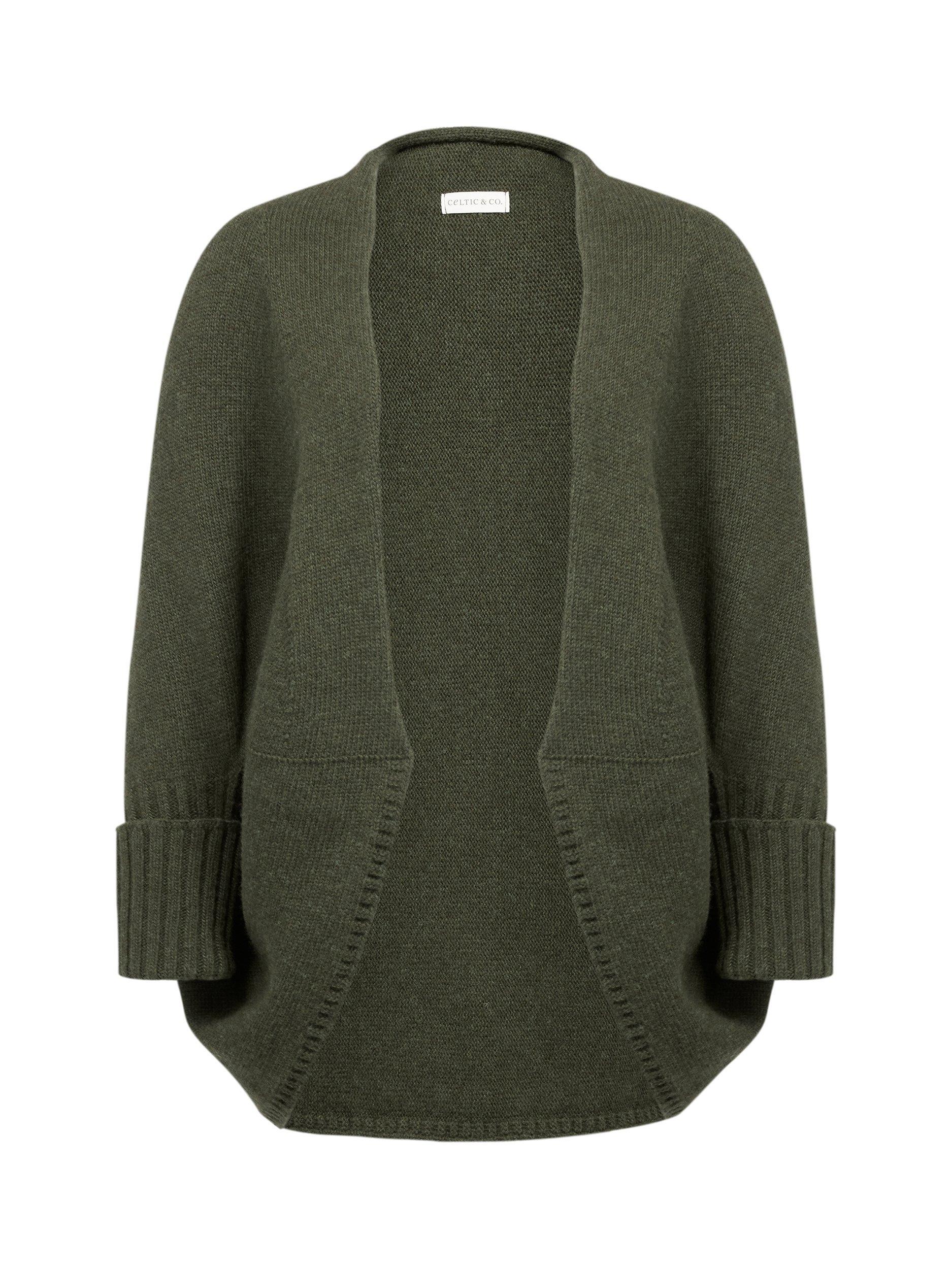 Product image 4 of 8, which shows Celtic & Co. Super Soft Cocoon Pure Wool Cardigan, Olive, XS-S