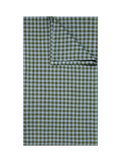 Piglet in Bed Colour Drenched Gingham Linen Blend Tablecloth, Fern Green/Dusk Blue, L250 W152cm