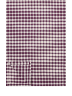 Piglet in Bed Gingham Linen Blend Table Runner, 200cm, Berry