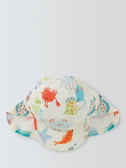 John Lewis Baby Sealife Keppi Safari Hat, White Multi, White Multi