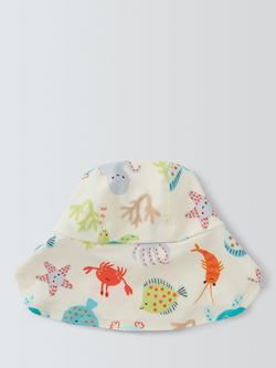 John Lewis Baby Sealife Keppi Safari Hat, White Multi - view 2, White Multi