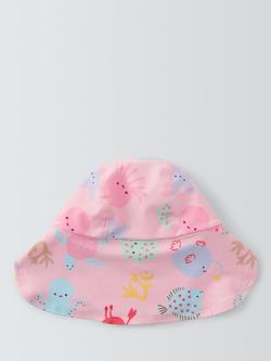 John Lewis Baby Under the Sea Keppi Safari Hat, Pink - view 2, Pink