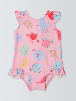 John Lewis Baby Under the Sea Swimsuit, Pink, Pink