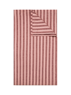Piglet in Bed Pembroke Stripe Linen Blend Tablecloth, Rhubarb/Rose, L250 W152cm