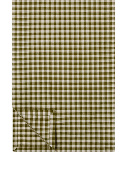 Piglet in Bed Gingham Linen Blend Table Runner, Botanical Green