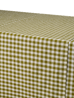 Piglet in Bed Gingham Linen Blend Table Runner - view 2, Botanical Green