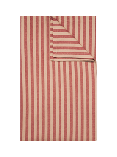 Piglet in Bed Pembroke Stripe Linen Blend Tablecloth, Sandstone Red, L250 W152cm