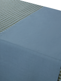 Piglet in Bed Plain Linen Blend Table Runner - view 2, Dusk Blue