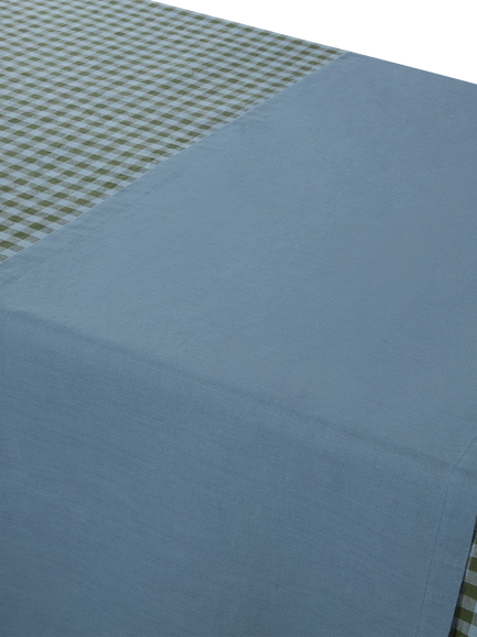 Piglet in Bed Plain Linen Blend Table Runner - view 2, Dusk Blue