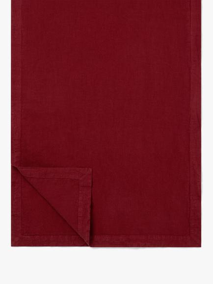 Piglet in Bed Plain Linen Blend Table Runner, Rhubarb