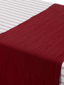 Piglet in Bed Plain Linen Blend Table Runner - view 2, Rhubarb