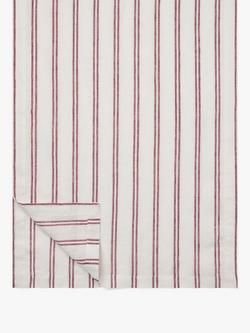 Piglet in Bed Kemptown Stripe Linen Blend Table Runner, Rhubarb