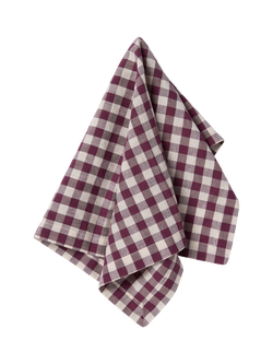 Piglet in Bed Gingham Linen Blend Table Napkin - view 2, Berry