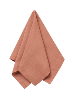Piglet in Bed Plain Linen Blend Napkins, Pack of 4 - view 2, Warm Clay