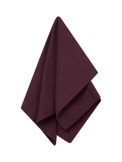 Piglet in Bed Plain Linen Blend Napkins, Pack of 4 - view 2, Berry