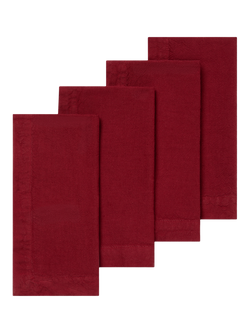 Piglet in Bed Plain Linen Blend Napkins, Pack of 4, Rhubarb