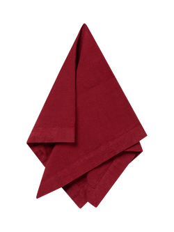 Piglet in Bed Plain Linen Blend Napkins, Pack of 4 - view 2, Rhubarb