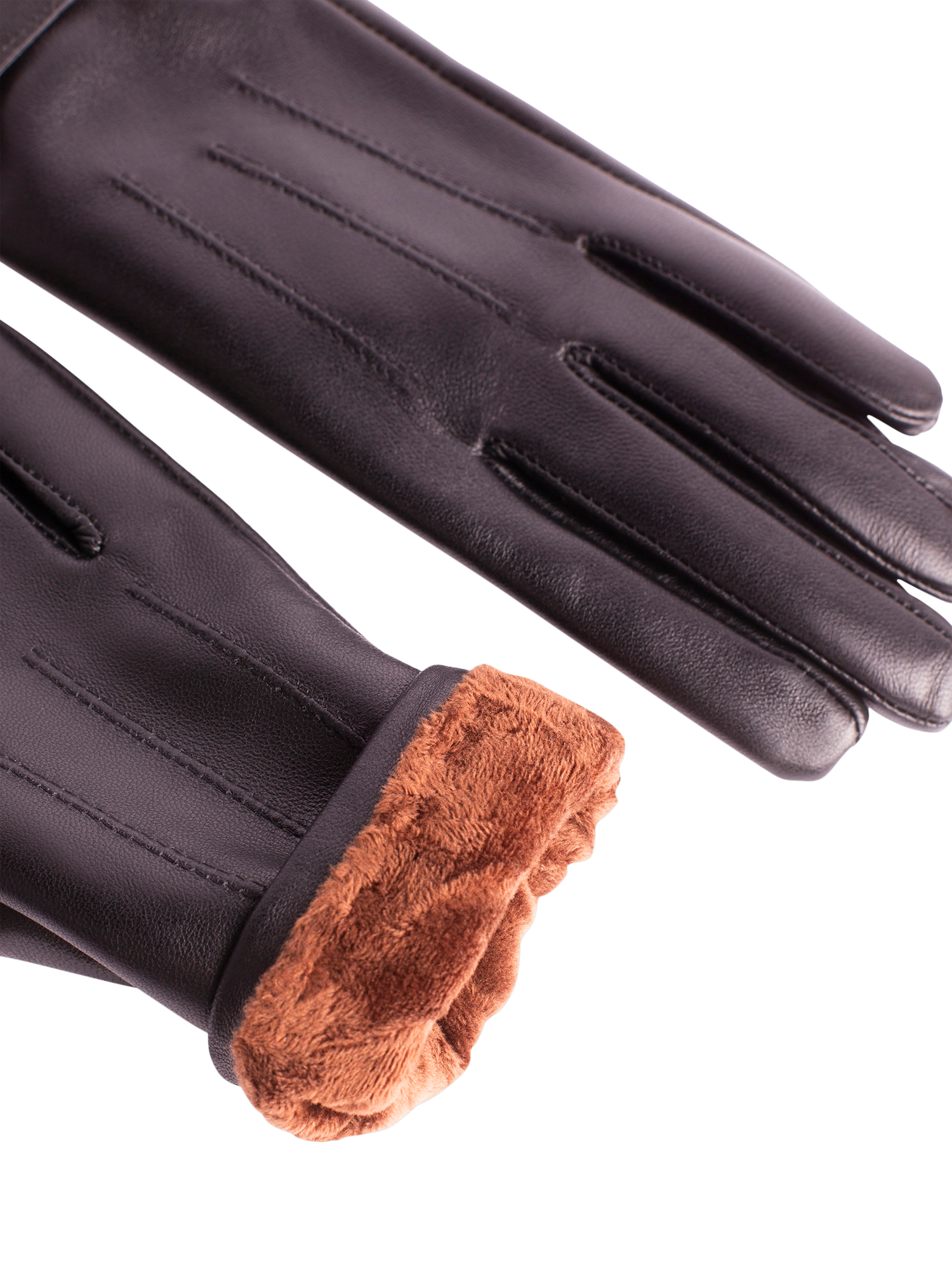 Product image 4 of 8, which shows Bloom & Bay Angela Leather Blend Gloves, Black, S
