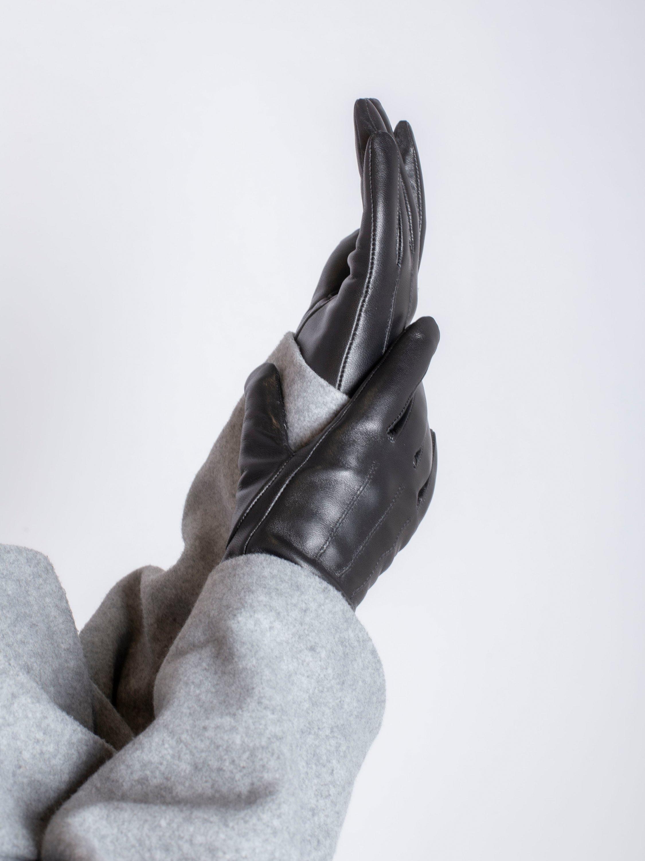 Product image 8 of 8, which shows Bloom & Bay Angela Leather Blend Gloves, Black, S