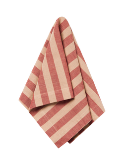 Piglet in Bed Pembroke Stripe Linen Blend Napkins, Pack of 4 - view 2, Sandstone Red