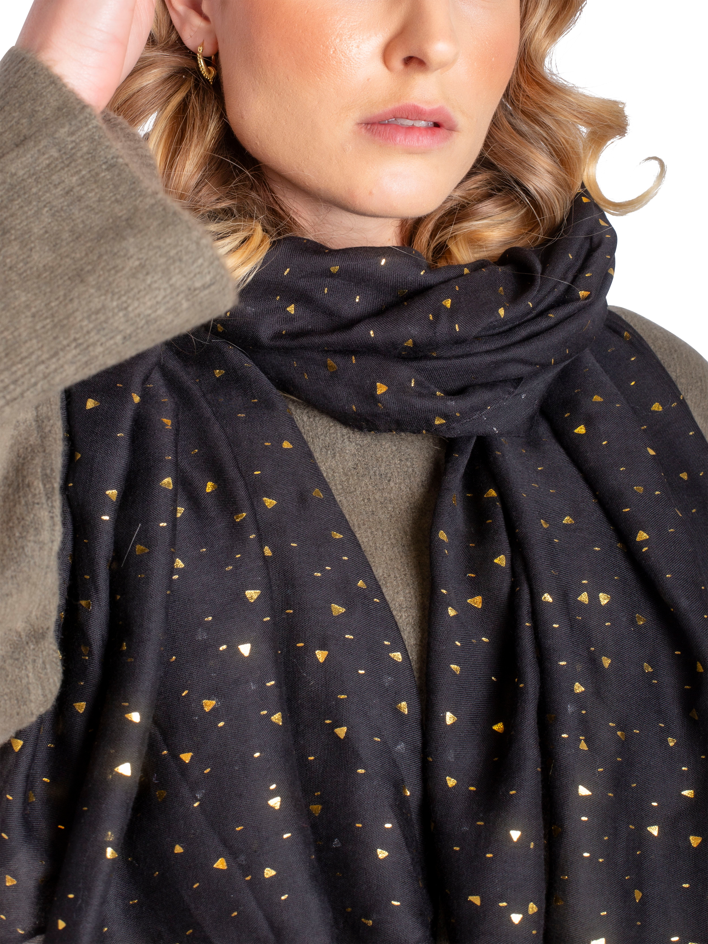 Product image 3 of 4, which shows Bloom & Bay Bermuda Graphic Scarf, Black, One Size