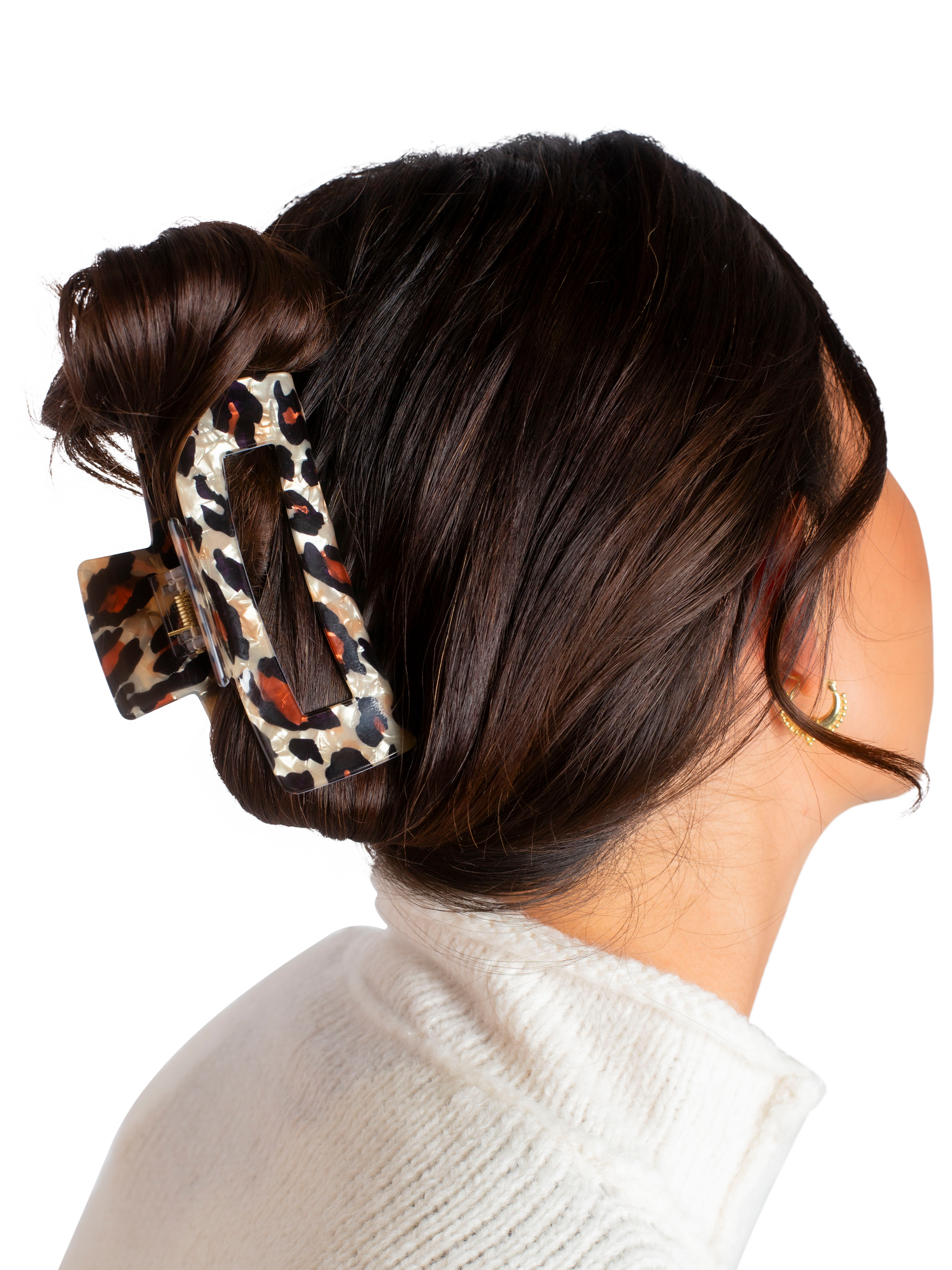 Product image 4 of 4, which shows Bloom & Bay Dahlia Hair Claw, Brown, One Size