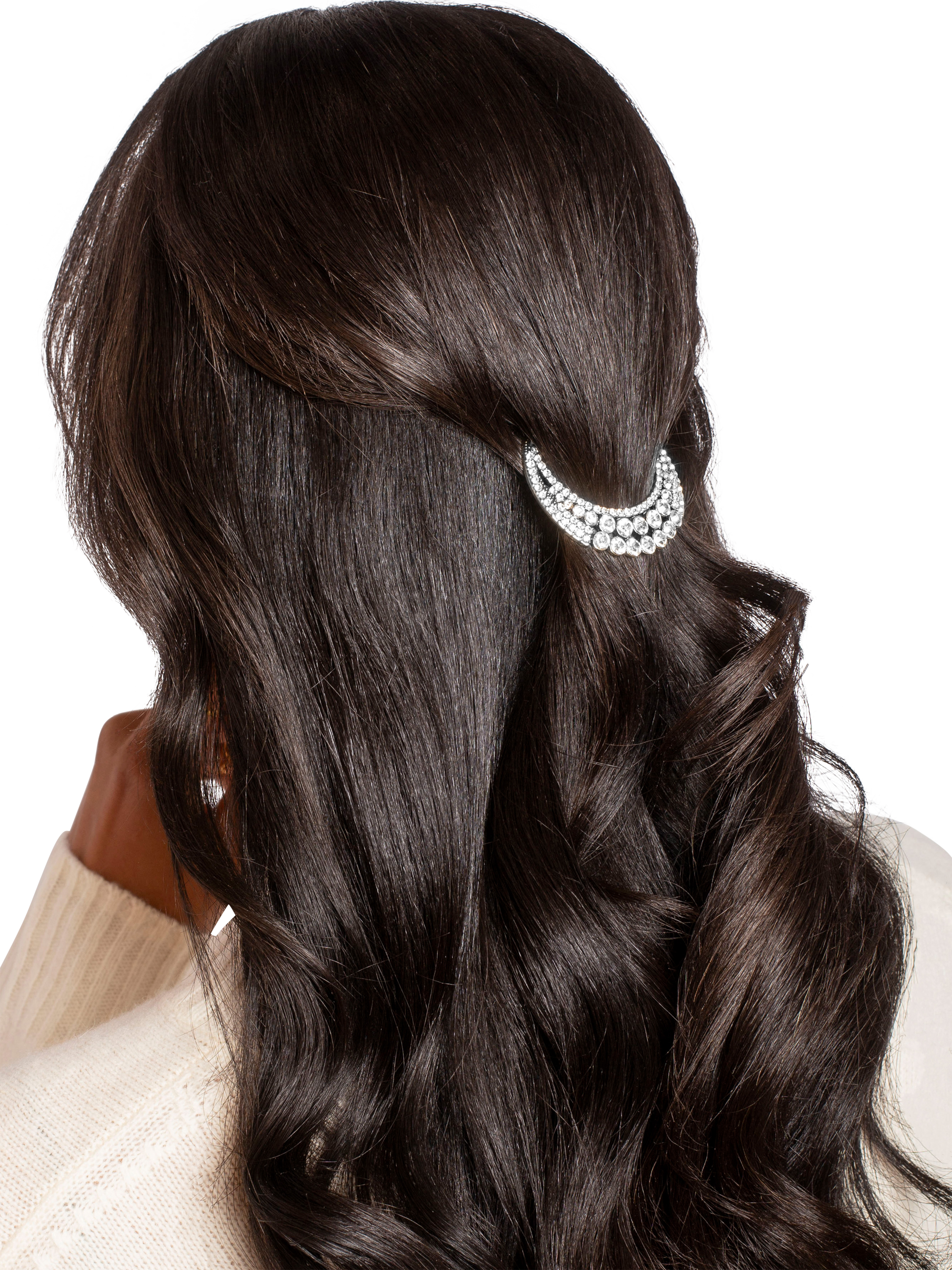 Product image 3 of 4, which shows Bloom & Bay Melia Sparkle Hair Clip, Silver, One Size