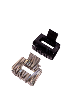 Bloom & Bay Jasmine Hair Claws, Pack of 2, Grey/Black, Grey/Black