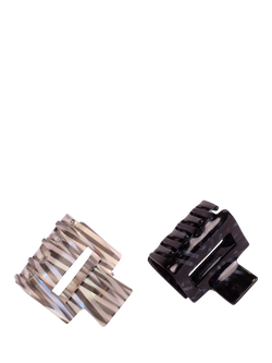 Bloom & Bay Jasmine Hair Claws, Pack of 2, Grey/Black - view 2, Grey/Black